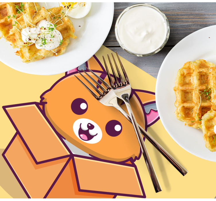 Tovaglietta americana infantile scatola felice per gatti - TenStickers