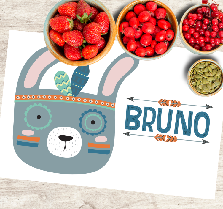 Tovaglietta americana infantile testa di animale carina - TenStickers