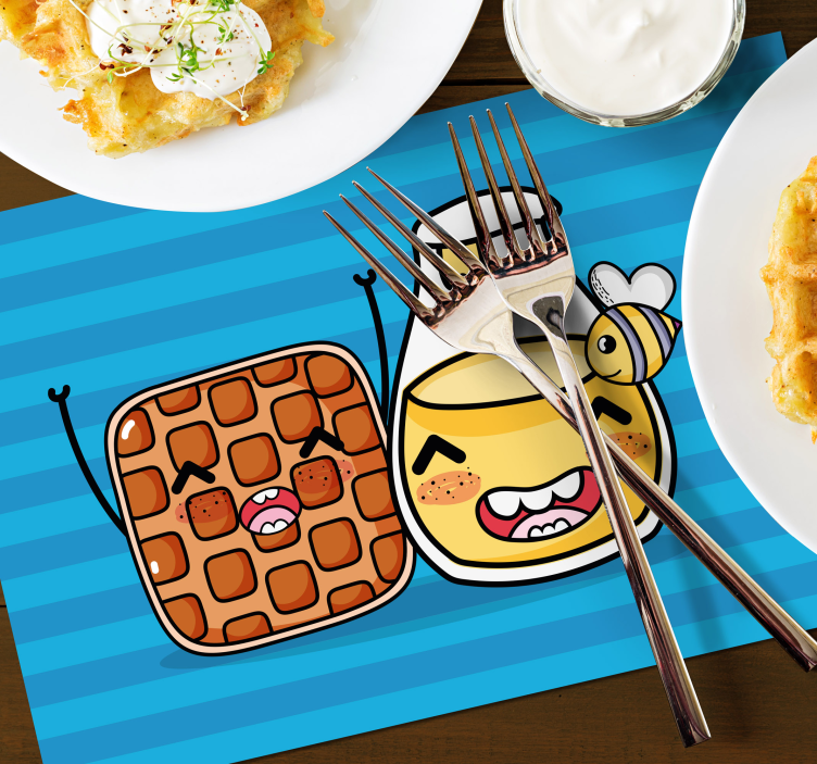 Tovaglietta americana infantile waffle e miele - TenStickers