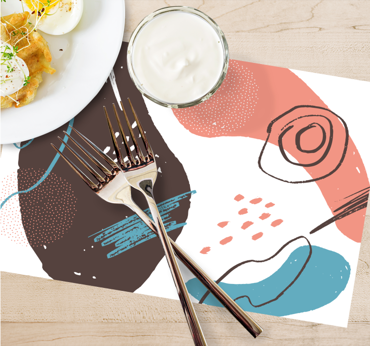 Tovaglietta americana moderna forme astratte vivaci - TenStickers