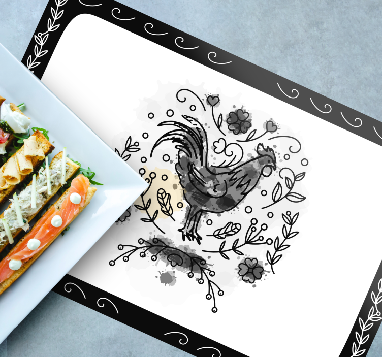 Tovaglietta americana moderna illustrazione elegante gallo - TenStickers