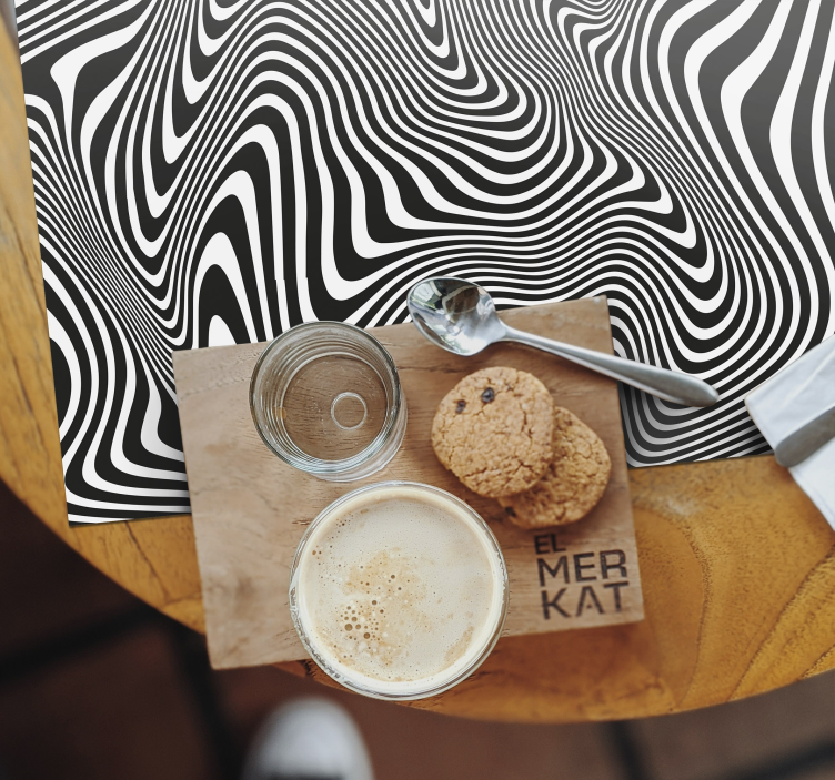 Tovaglietta americana moderna motivi neri fluttuanti - TenStickers