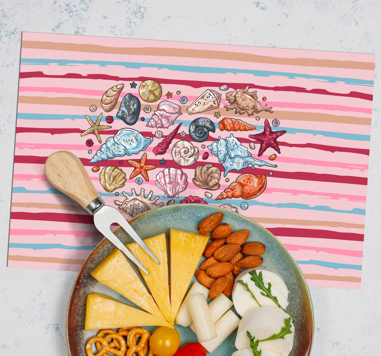 Tovaglietta americana moderna motivo cuori di conchiglie - TenStickers