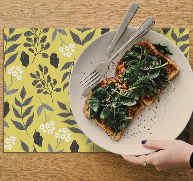 Tovaglietta americana moderna motivo floreale giallo - TenStickers