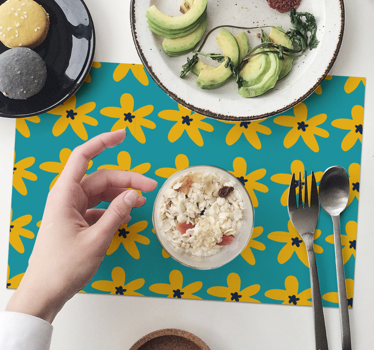 Tovaglietta americana moderna motivo floreale vivace - TenStickers