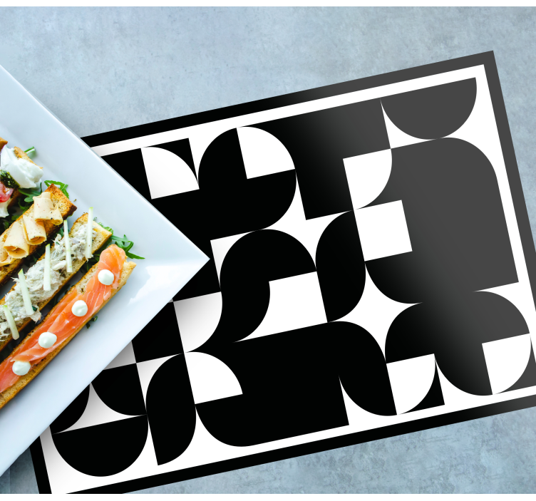 Tovaglietta americana moderna motivo geometrico nero - TenStickers