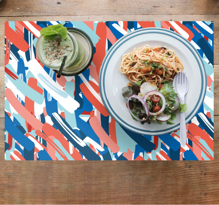 Tovaglietta americana moderna strisce astratte colorate - TenStickers