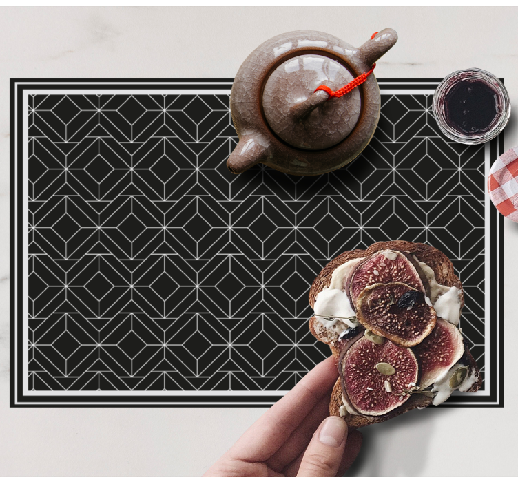 Tovaglietta americana moderna superficie nera geometrica - TenStickers