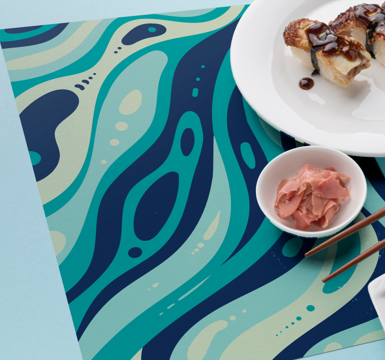 Tovaglietta americana motivi acqua ondulati - TenStickers