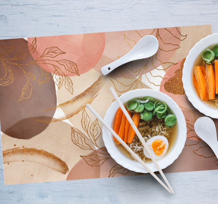 Tovaglietta americana motivi foglia eleganti - TenStickers