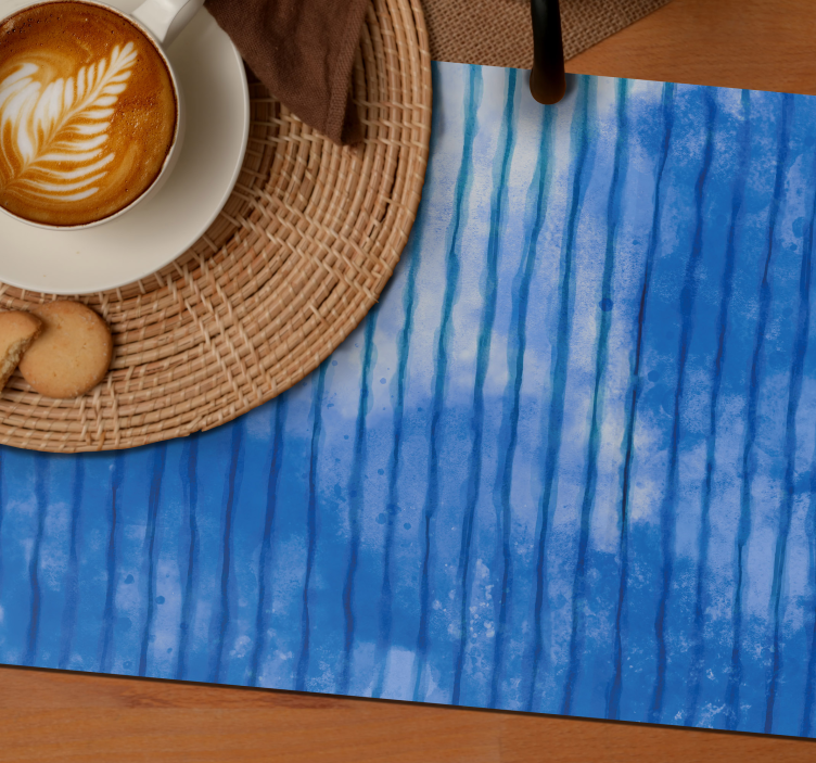 Tovaglietta americana motivo a righe blu - TenStickers