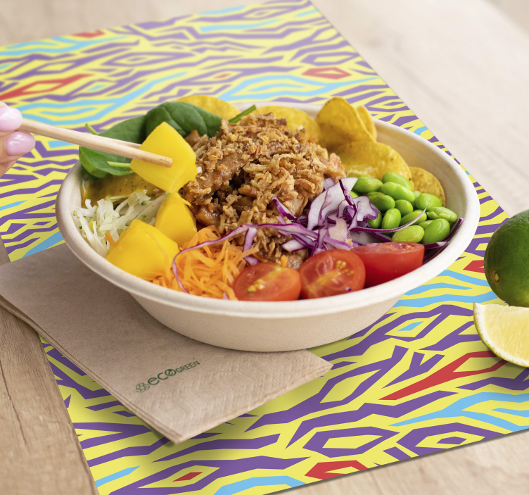 Tovaglietta americana motivo astratto colorato - TenStickers