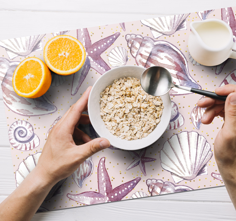 Tovaglietta americana motivo conchiglie - TenStickers