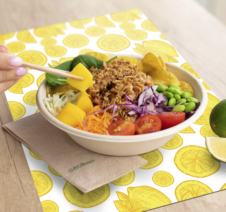 Tovaglietta americana motivo fette di limone - TenStickers