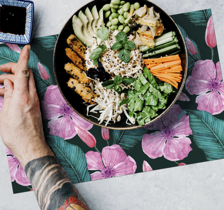 Tovaglietta americana motivo floreale tropicale - TenStickers