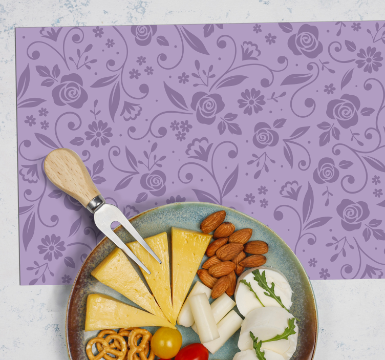 Tovaglietta americana motivo floreale viola - TenStickers