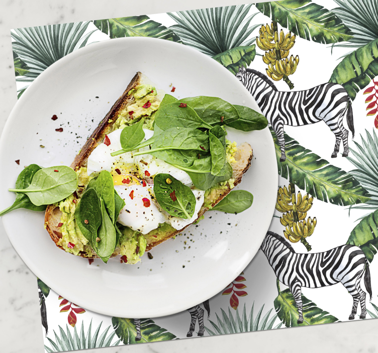 Tovaglietta americana motivo foglia zebra - TenStickers