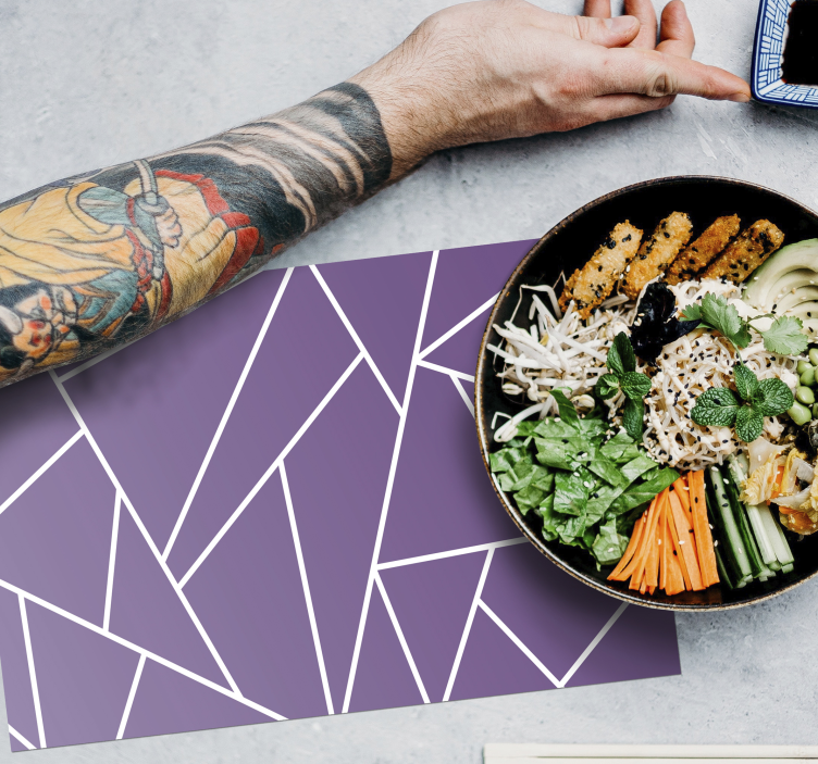 Tovaglietta americana motivo geometrico viola - TenStickers