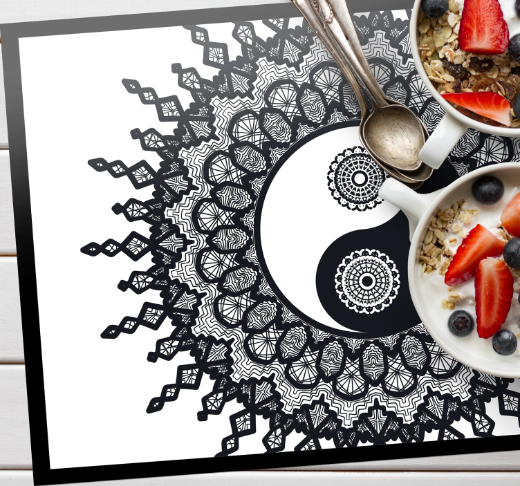 Tovaglietta americana motivo mandala yin yang - TenStickers