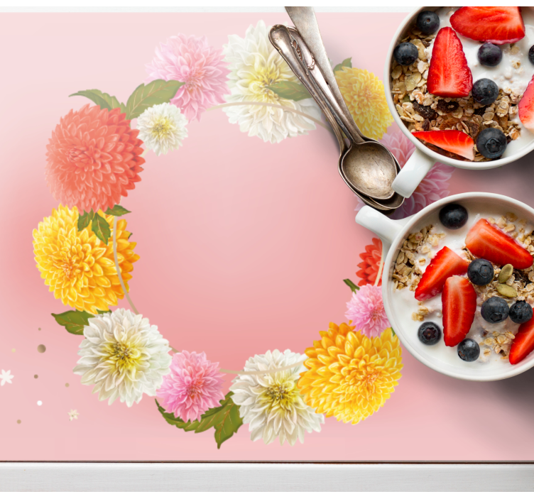 Tovaglietta americana originale accento circolare floreale - TenStickers