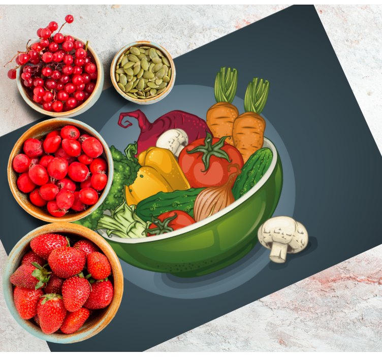 Tovaglietta americana originale ciotola di verdure colorata - TenStickers