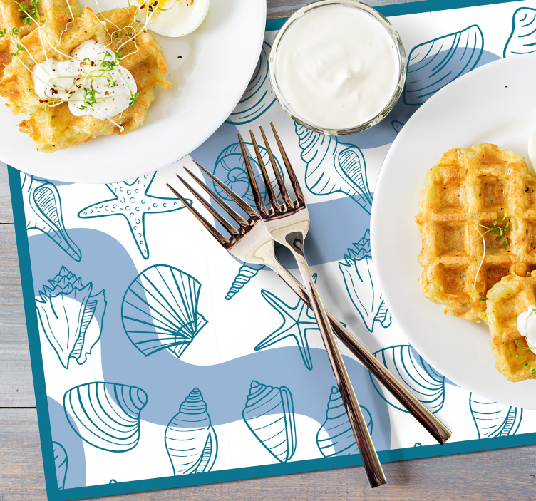 Tovaglietta americana originale collezione motivi conchiglia - TenStickers