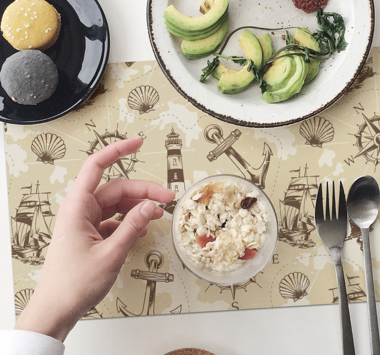 Tovaglietta americana originale con motivi marini - TenStickers