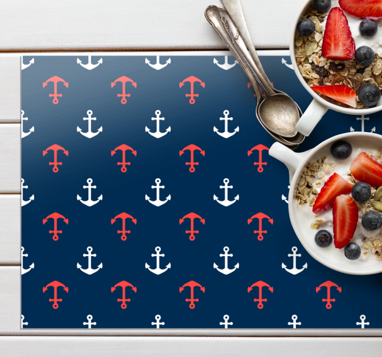 Tovaglietta americana originale con motivo ancore nautiche - TenStickers