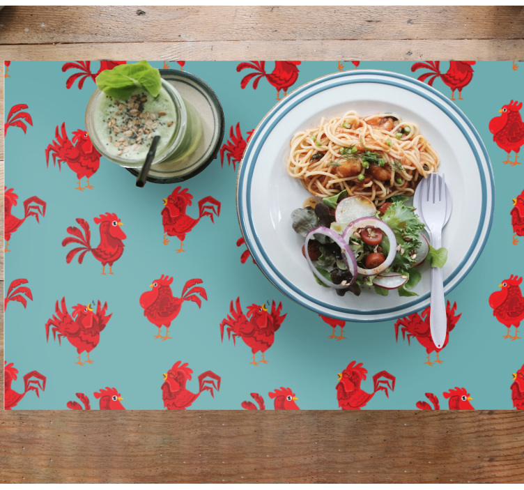 Tovaglietta americana originale con motivo gallo incantevole - TenStickers