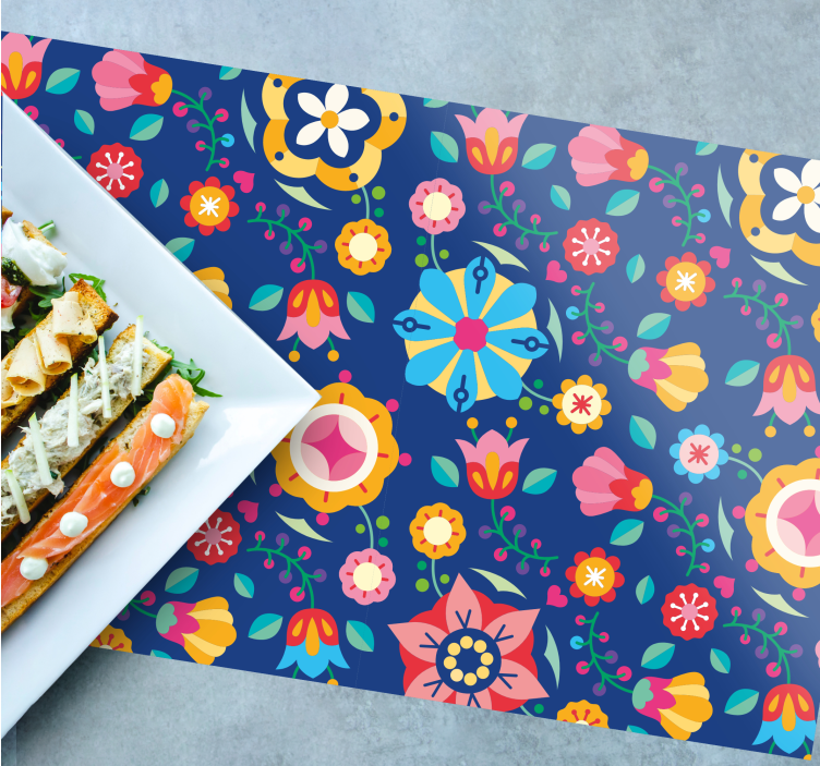 Tovaglietta americana originale concetto floreale vivace - TenStickers