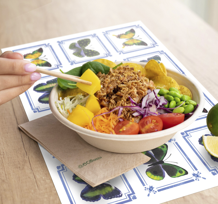 Tovaglietta americana originale decorata a farfalle - TenStickers