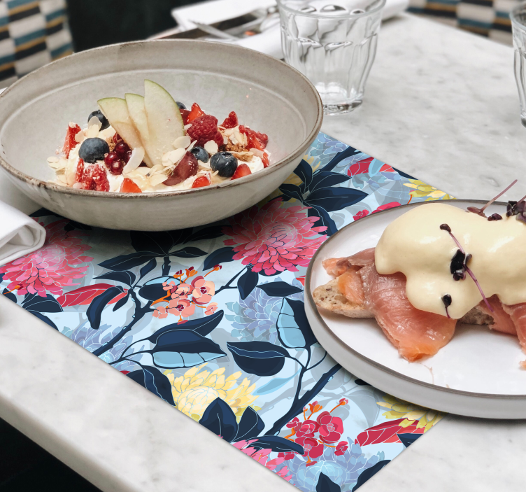 Tovaglietta americana originale eleganza a fiori - TenStickers