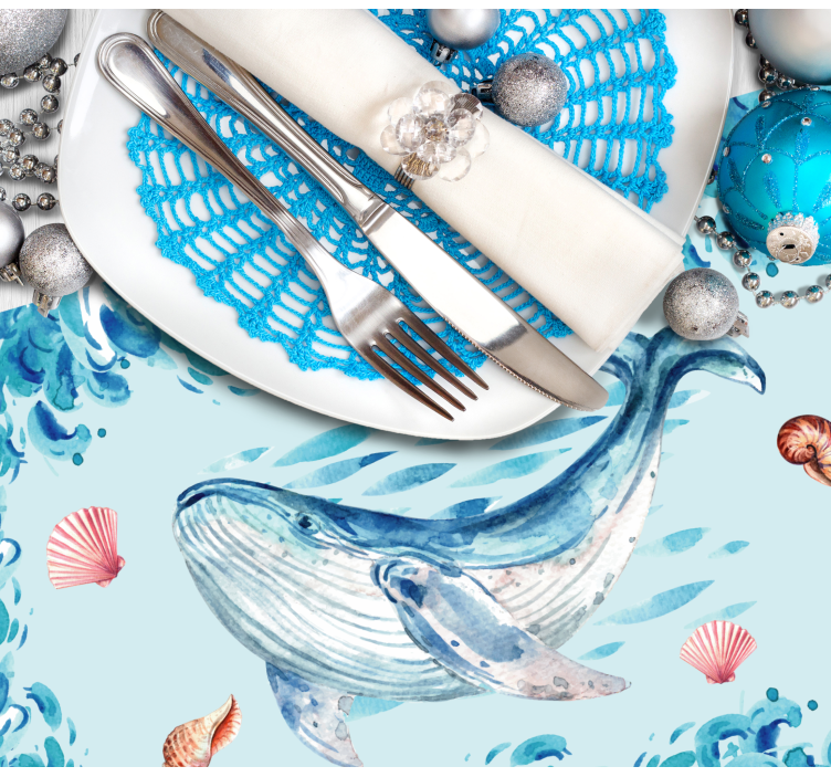 Tovaglietta americana originale elementi di mare balena - TenStickers