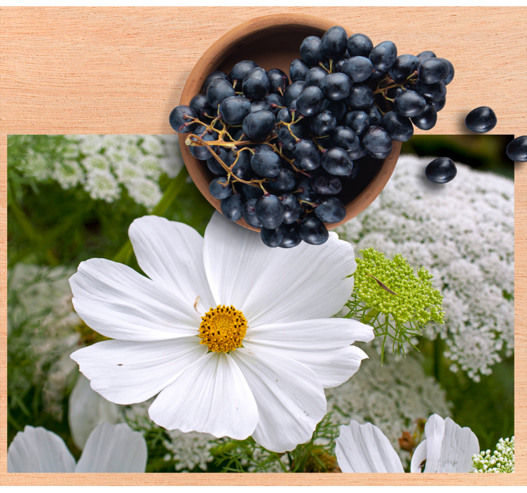 Tovaglietta americana originale fiore bianco elegante - TenStickers