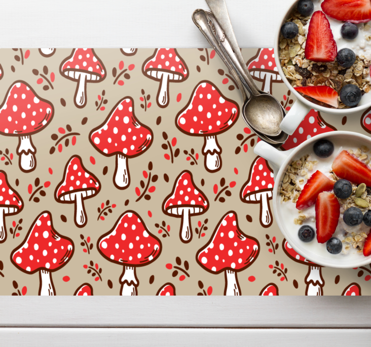 Tovaglietta americana originale funghi rossi a pois - TenStickers
