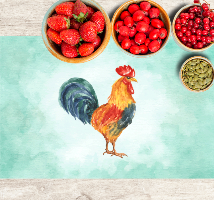 Tovaglietta americana originale illustrazione gallo colorato - TenStickers