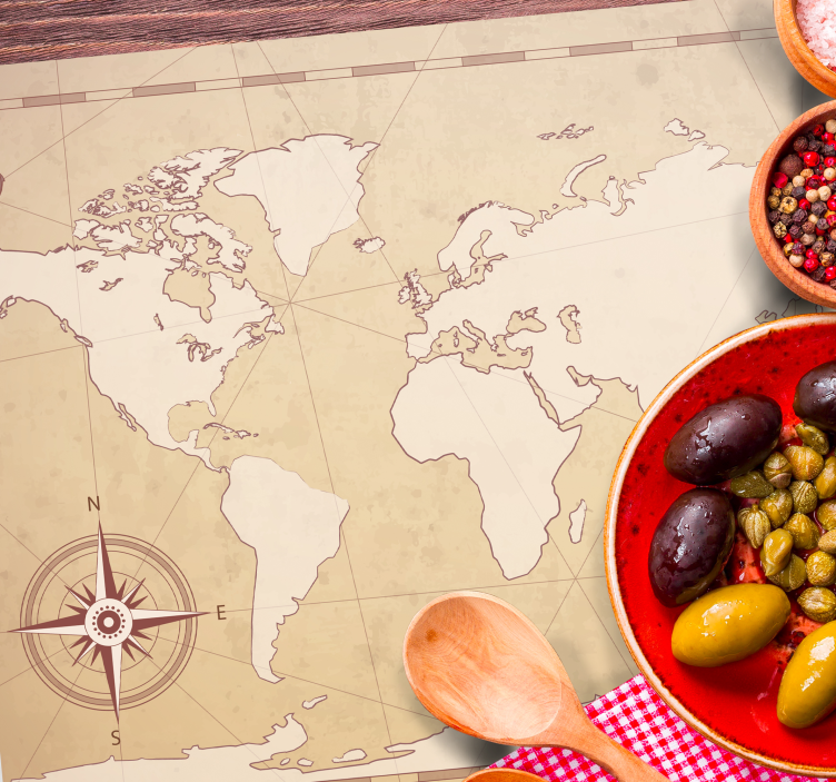 Tovaglietta americana originale illustrazione mappa mondiale - TenStickers