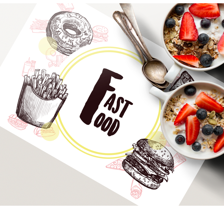 Tovaglietta americana originale illustrazioni fast food - TenStickers