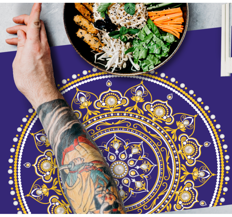 Tovaglietta americana originale mandala d'oro intricato - TenStickers