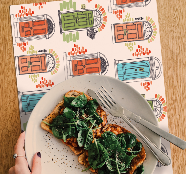 Tovaglietta americana originale motivi colorati per porte - TenStickers