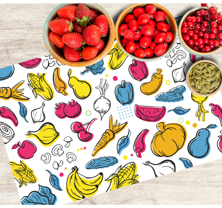 Tovaglietta americana originale motivi vegetali colorati - TenStickers