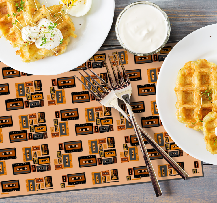 Tovaglietta americana originale motivo cassette retro - TenStickers