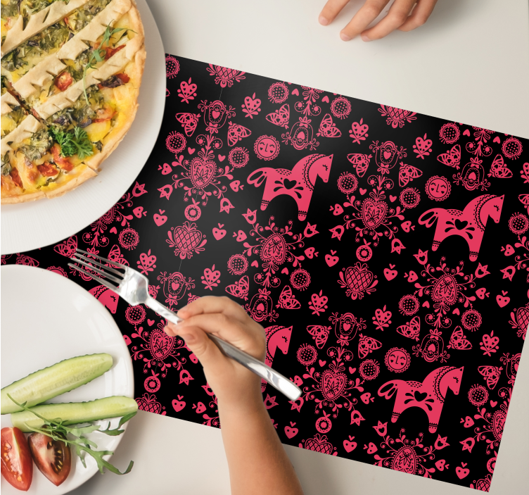 Tovaglietta americana originale motivo cavalli giocosi - TenStickers