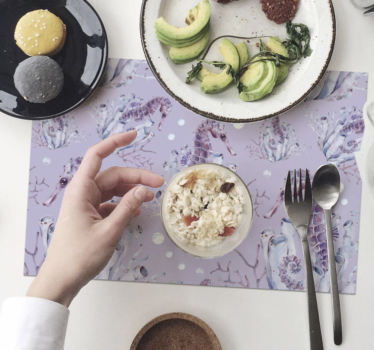 Tovaglietta americana originale motivo cavalluccio marino - TenStickers