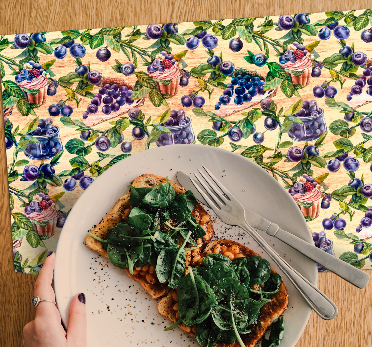 Tovaglietta americana originale motivo cupcake ai mirtilli - TenStickers