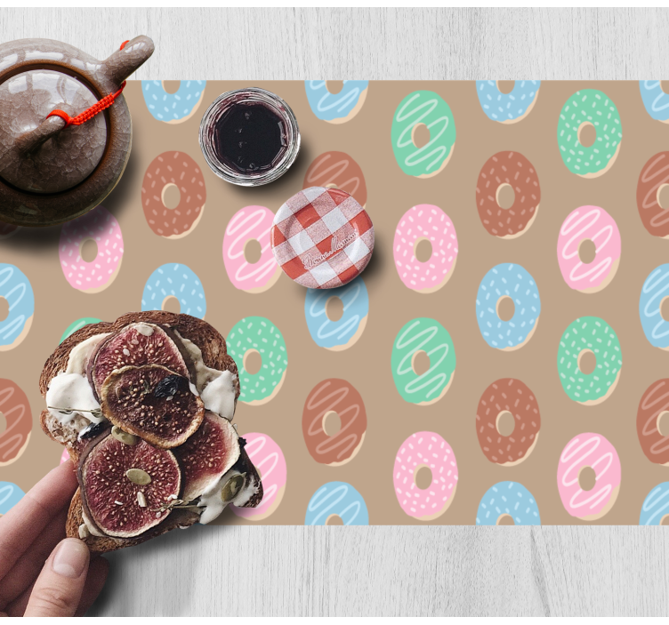 Tovaglietta americana originale motivo donut vivace - TenStickers