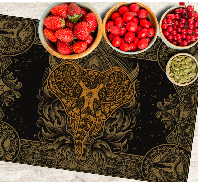 Tovaglietta americana originale motivo elefante intricati - TenStickers