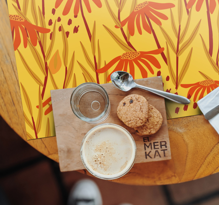 Tovaglietta americana originale motivo floreale giallo - TenStickers