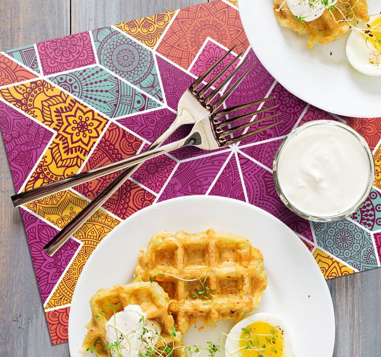 Tovaglietta americana originale motivo geometrico colorato - TenStickers