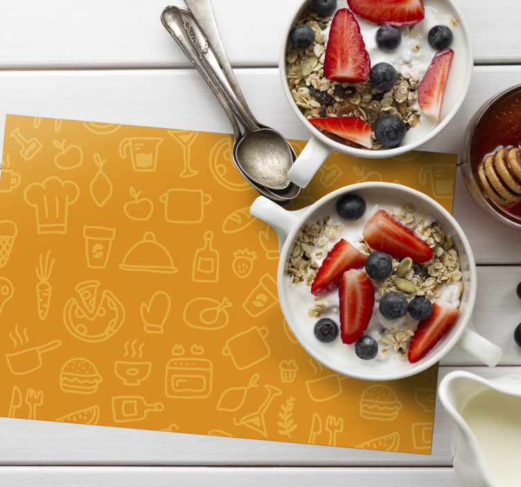 Tovaglietta americana originale motivo icone cucina - TenStickers